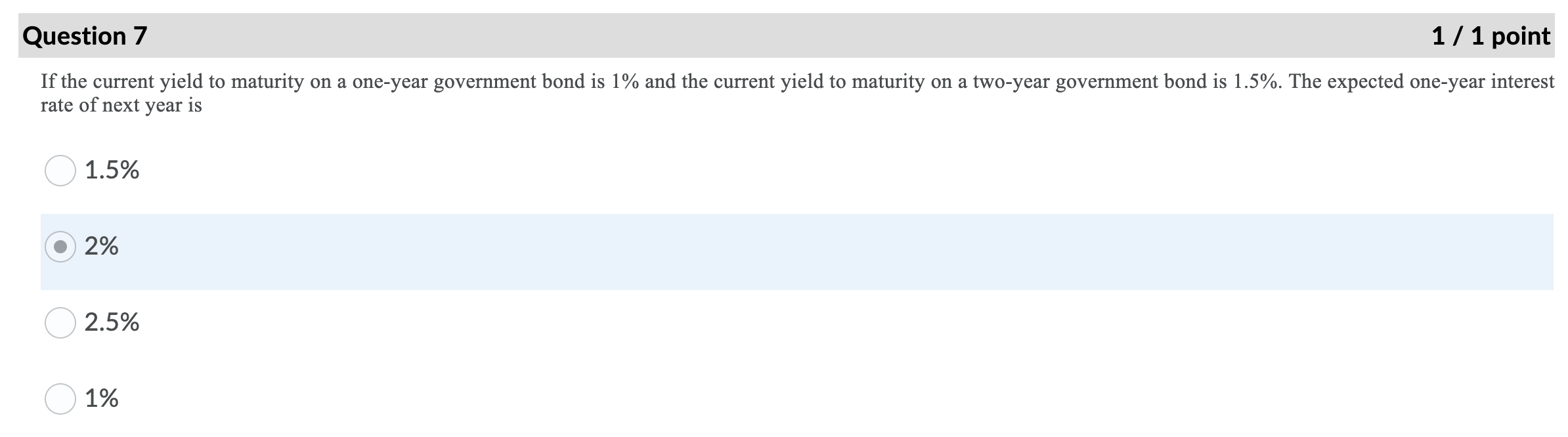 Can someone explain how to get this? Question 7 1/ 1 point