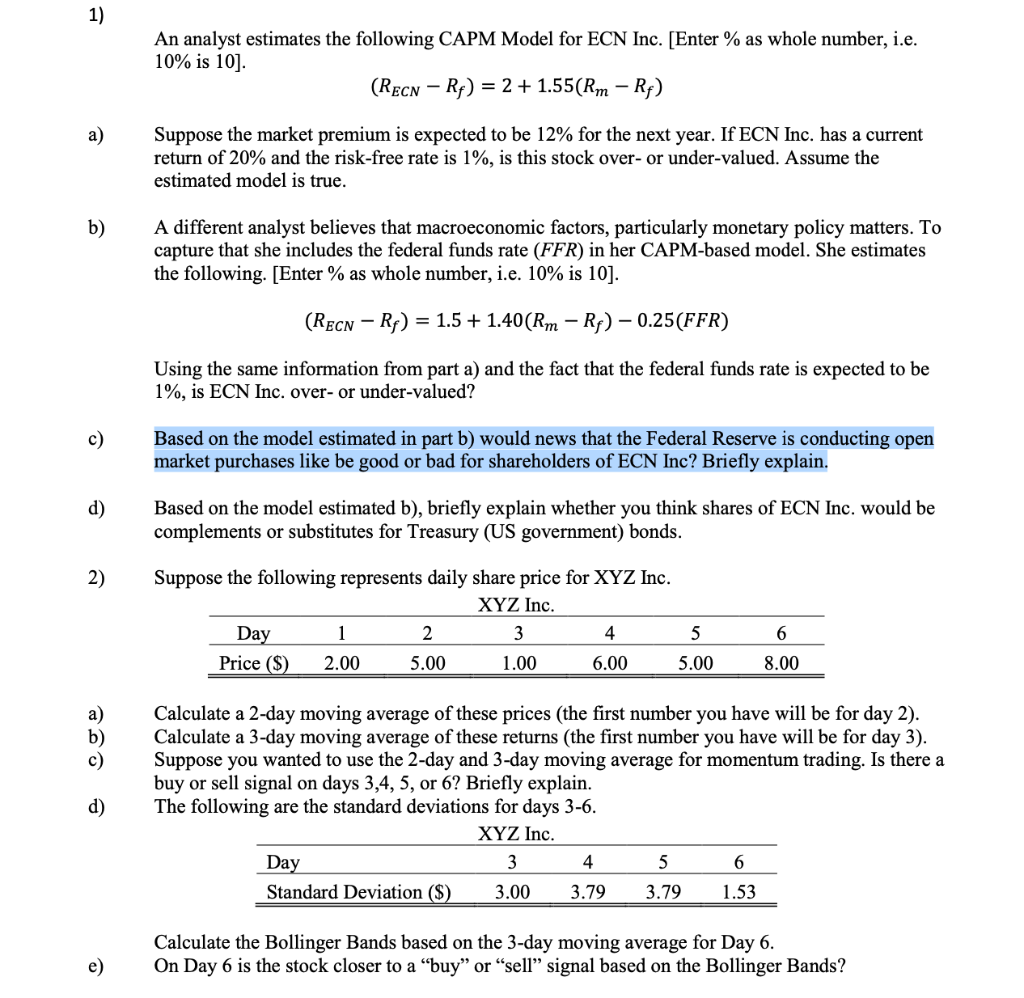 Need help with question 6. Need solution to understand. Thank you! 1)