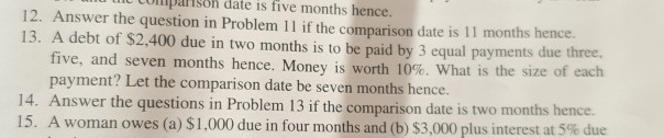 question 13, could you include formula please w we comparison date