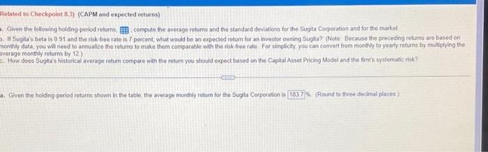 please explain! Relatsd to Chockpoint 83) (CAPM and expected returns) Given the
