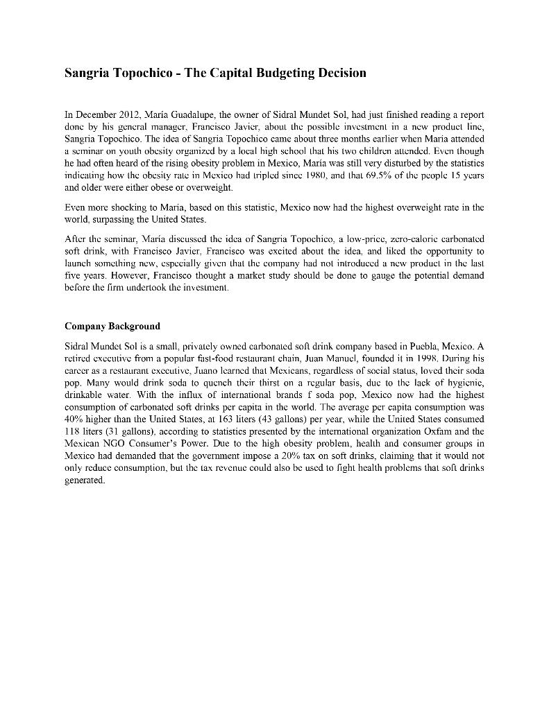 5. Perform sensitivity analyses and calculate the projects NPV, IRR, and