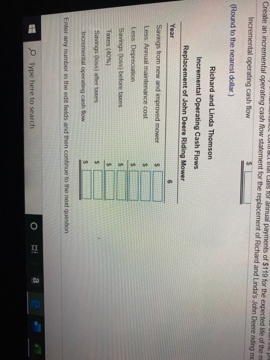 incremental relevant) cash flows associated with the replacement of the old nding