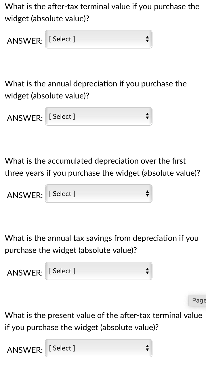 widget using owner financing and borrowed capital. The financial lease is a