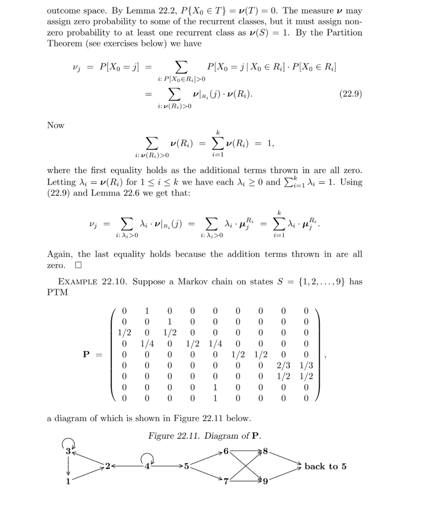 of two recurrent classes, where one of the recurrent classes is ergodic,