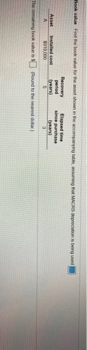  will thumbs up Book value Find the book value for the