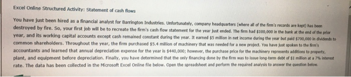  Correctly complete the required analysis to answer the question below Excel