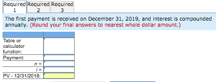 interest rate, determine the present value on December 31, 2018, of a