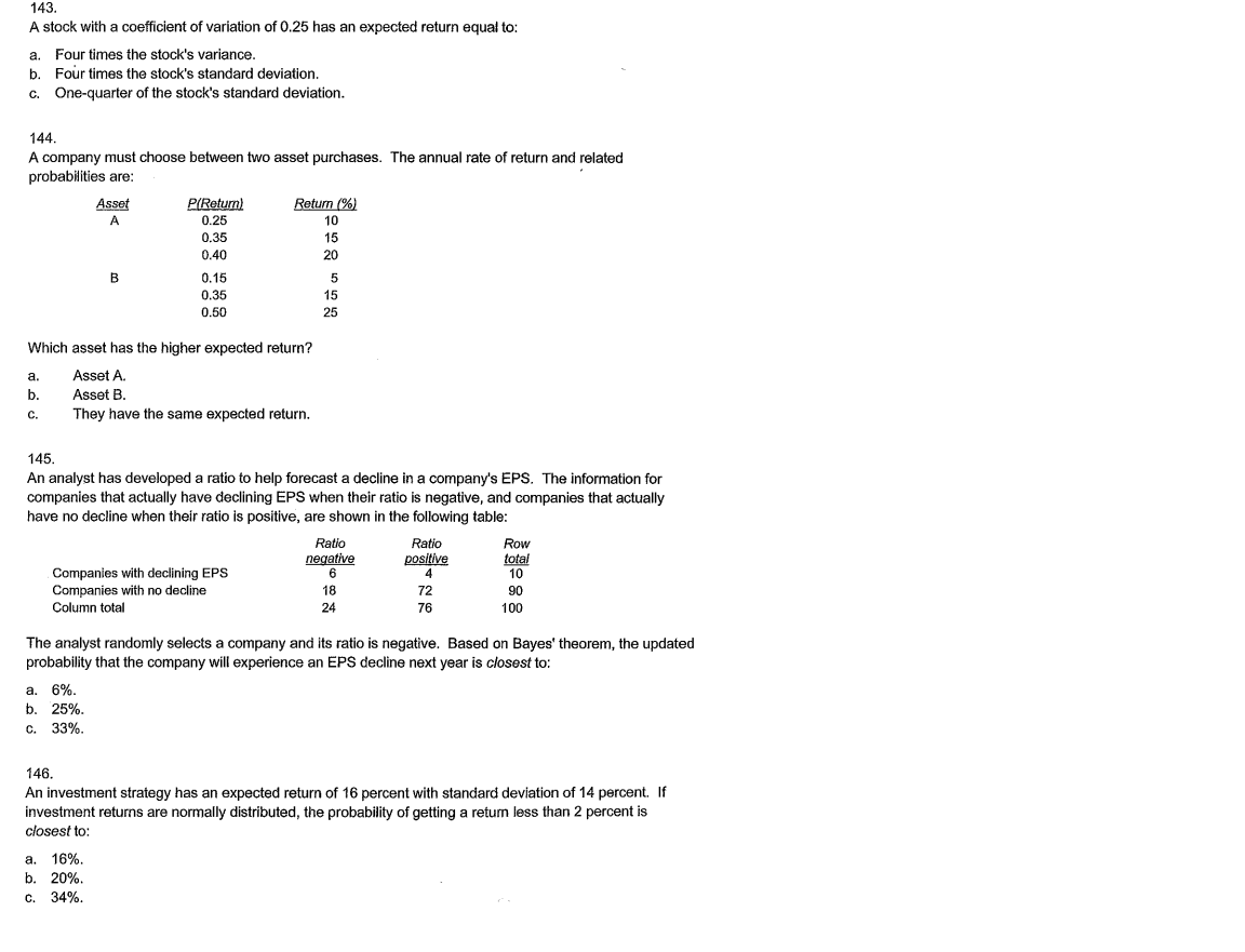 normally distributed with a mean after-fee return of 10% and a standard