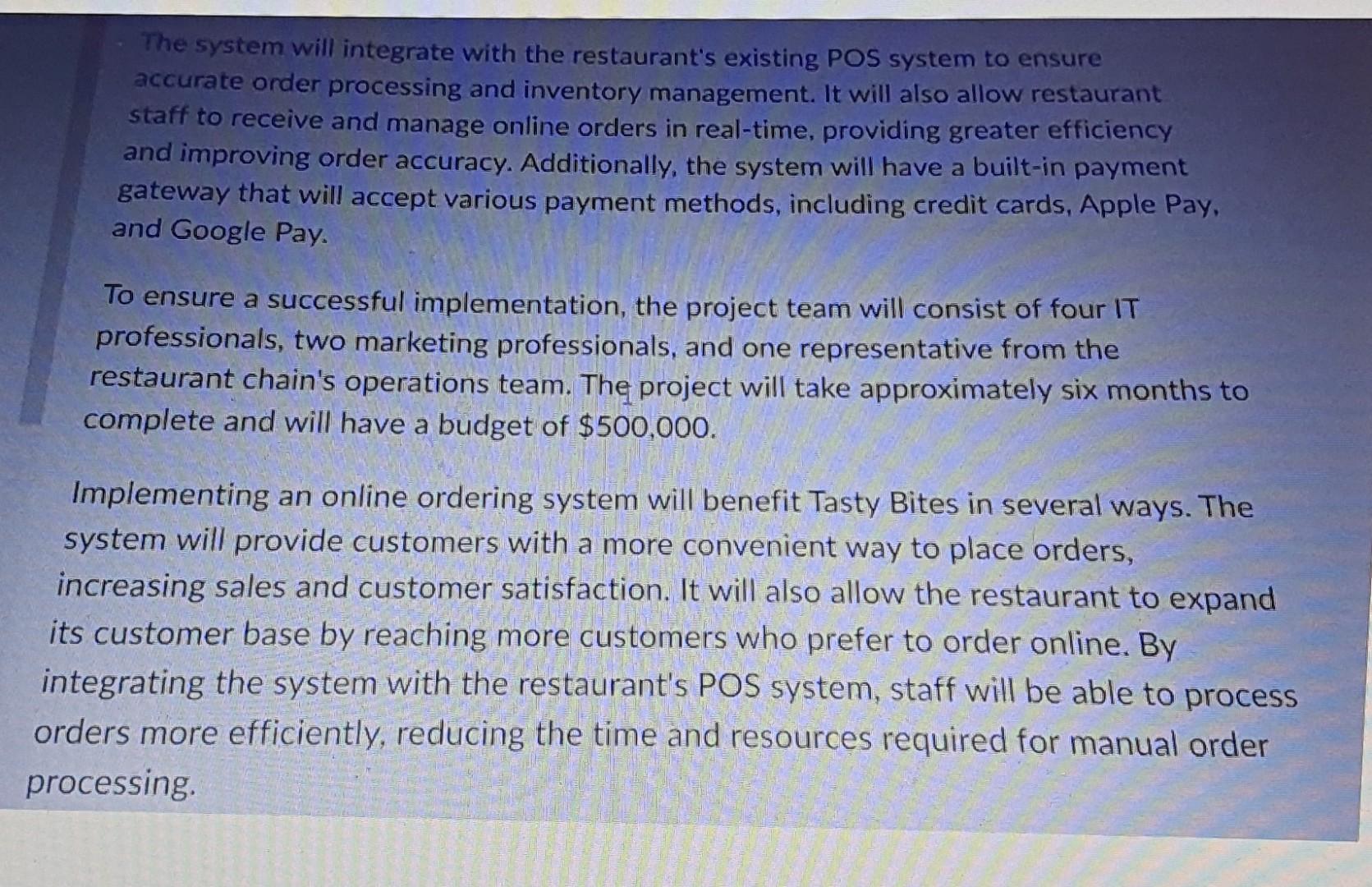 efforts will be focused on promoting the new online ordering system, including