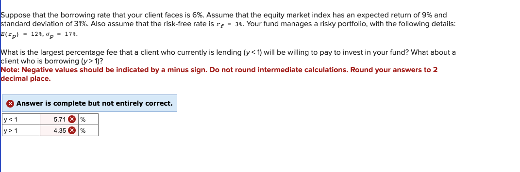  Suppose that the borrowing rate that your client faces is 6%.