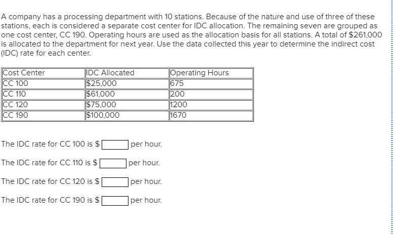  A company has a processing department with 10 stations. Because of