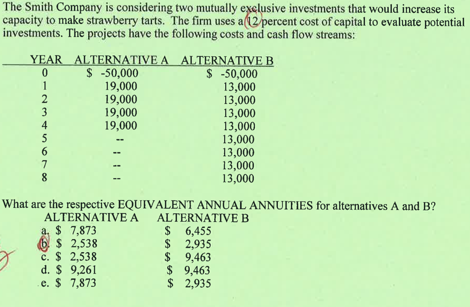 Why is the answer B? step by step please The Smith Company