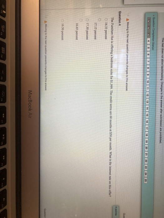  This tout does not allow backtracking. Changes to the answer after