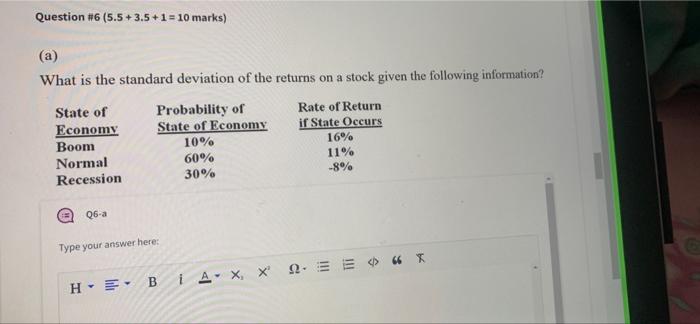  Question #6 (5.5 +3.5+1 = 10 marks) (a) What is the