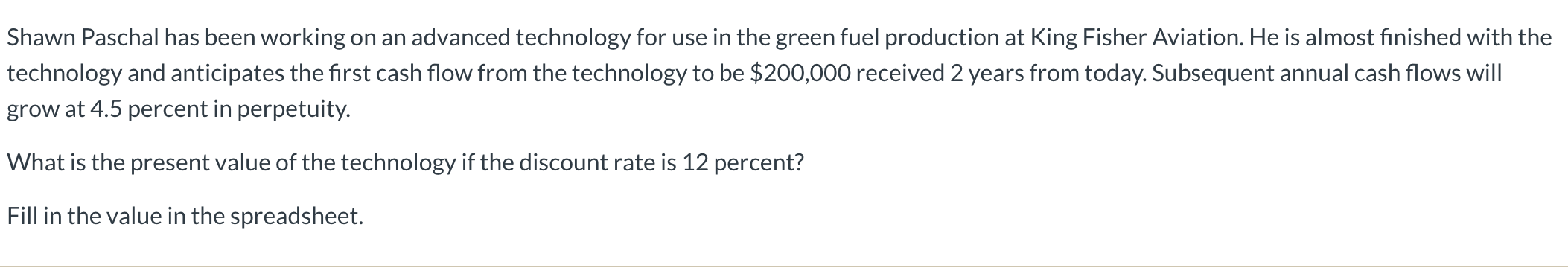  I have to solve the following problem using the excel document