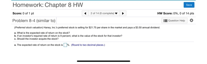  This Question has three parts a) b) c) Homework: Chapter 8