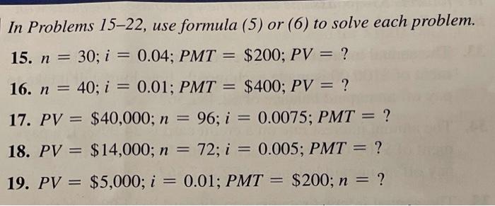 just #19answer is n=29 In Problems 1522, use formula (5) or (6)
