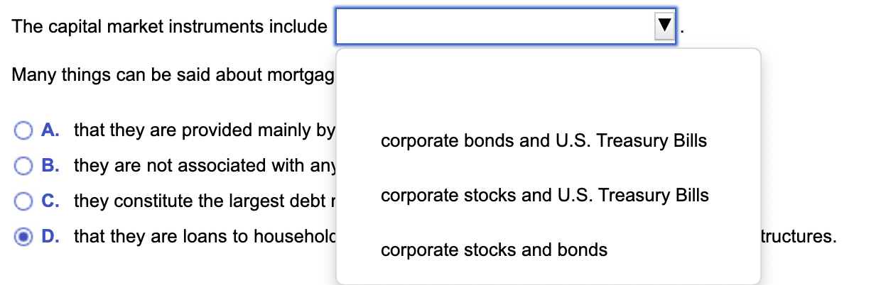 The capital market instruments include Many things can be said about