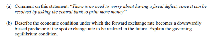  (a) Comment on this statement: There is no need to worry