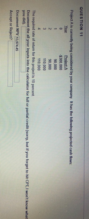  Not sure if the document NPV is correct or not QUESTION