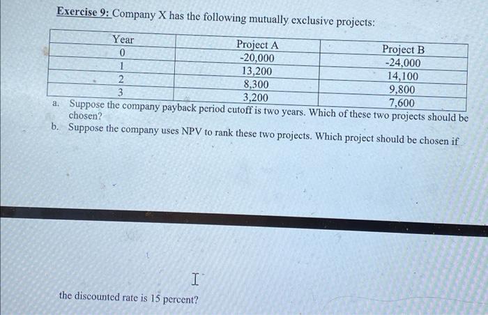 can you help me to solve this excercise? Exercise 9: Company X