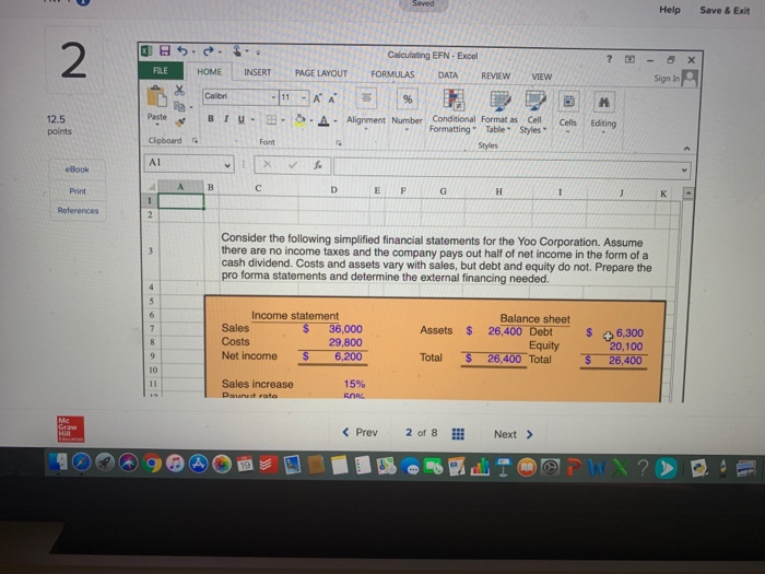  Help Save & Exit ? H5... FILE HOME INSERT Calculating EFN-