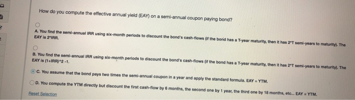  How do you compute the effective annual yield (EAY) on a