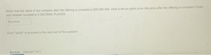 offering Prosently there are 210,000 shares outstanding at $82 each. There will