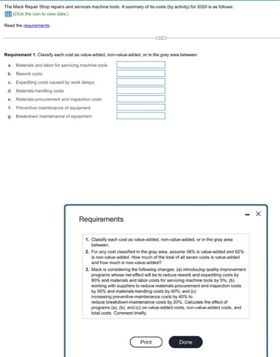 The Mack Repair Shop repairs and services machine tools. A summary of