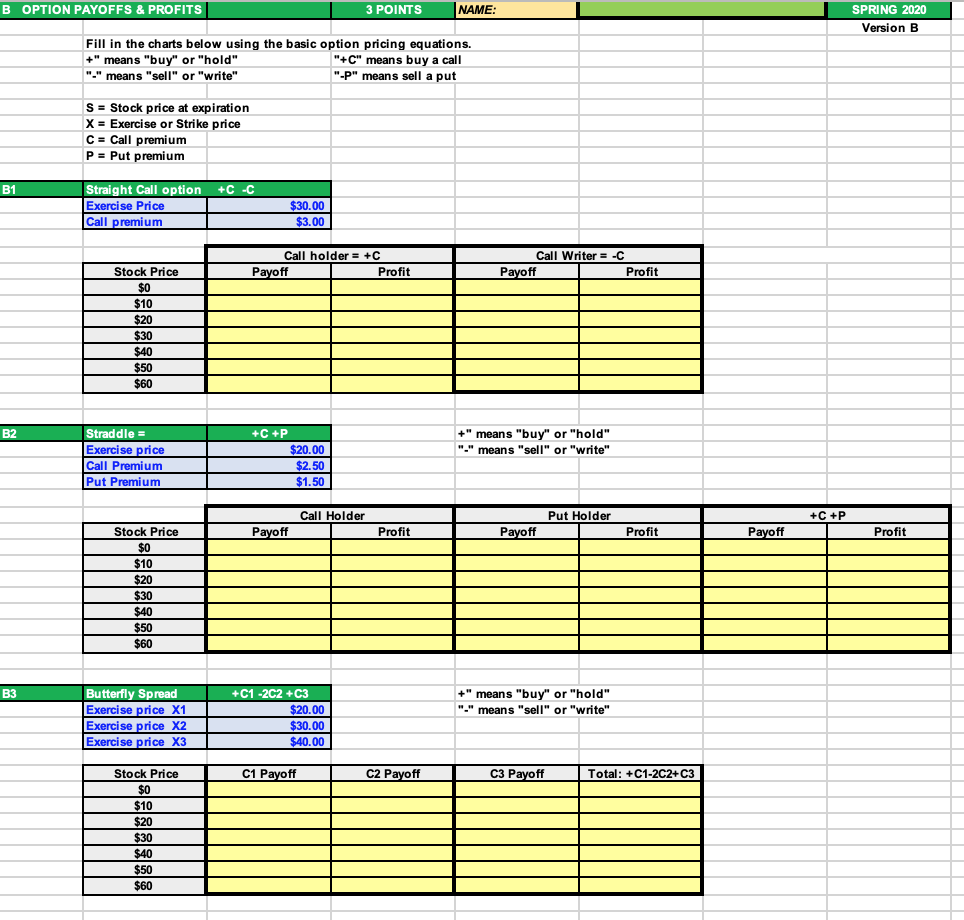 PLEASE HELP ME FIGURE OUT "OPTIONS" IN EXCEL PROBLEMS. I HAVE NO