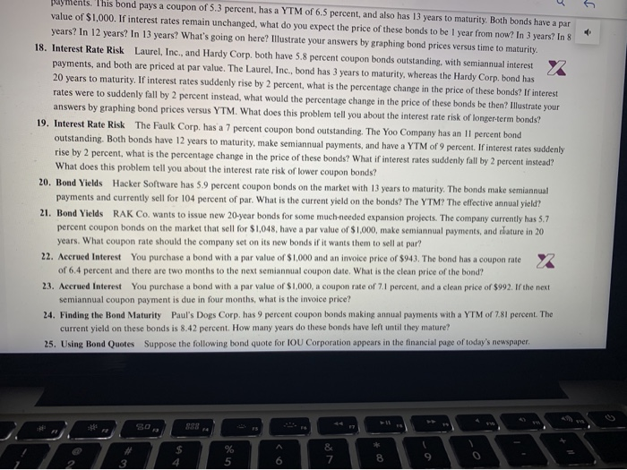 i need help with 19 payments. This bond pays a coupon of