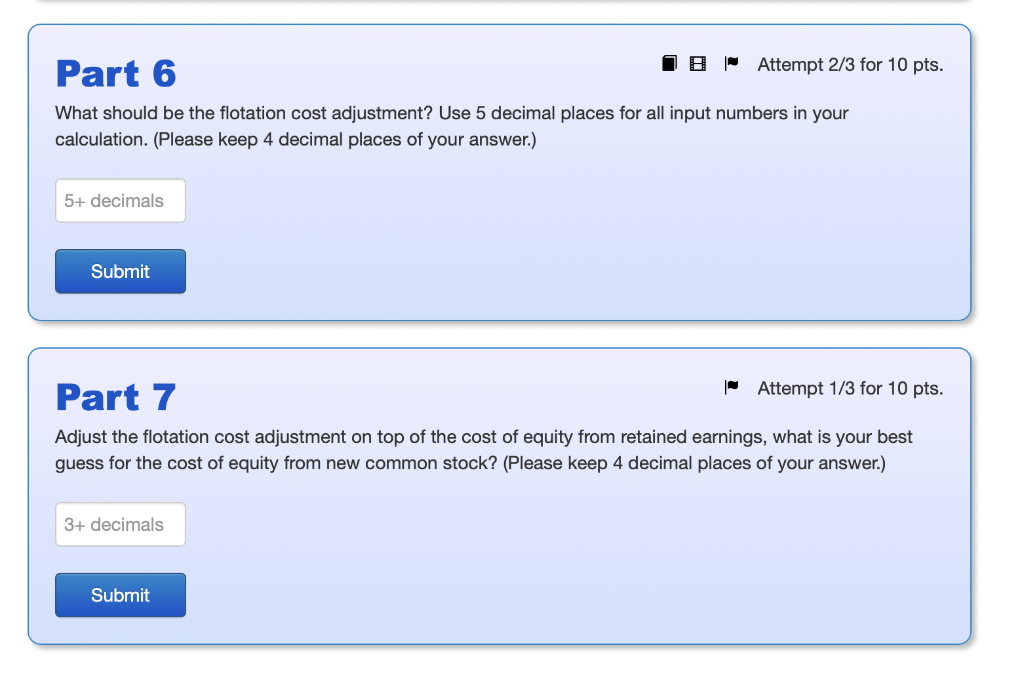 all input numbers in your calculation. (Please keep 4 decimal places of