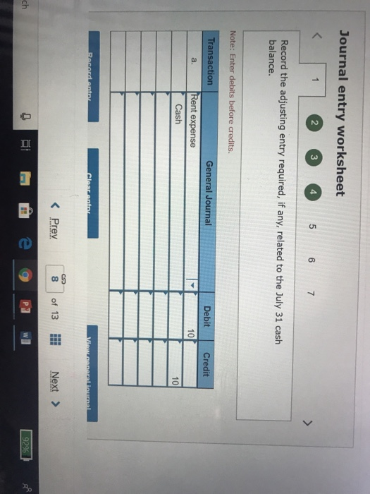  Journal entry worksheet 2 3 6 Record the adjusting entry required,