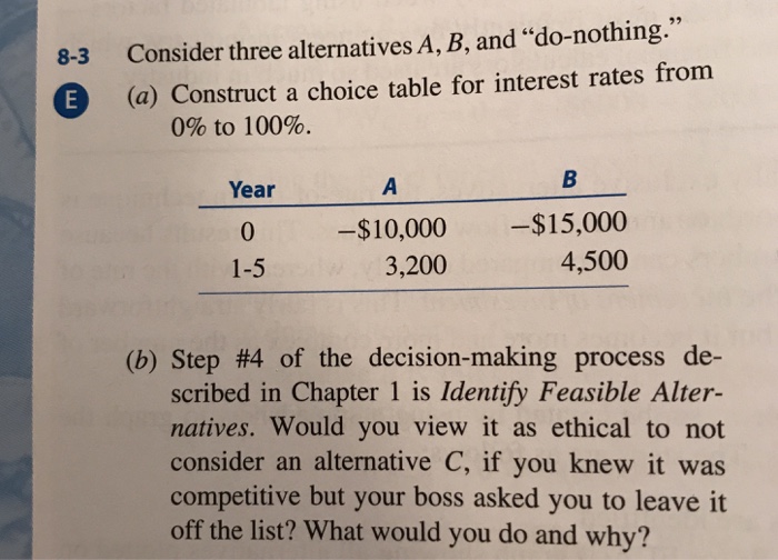  Please use excel and include any tables/graphs necessary. Thanks! 8-3 Consider