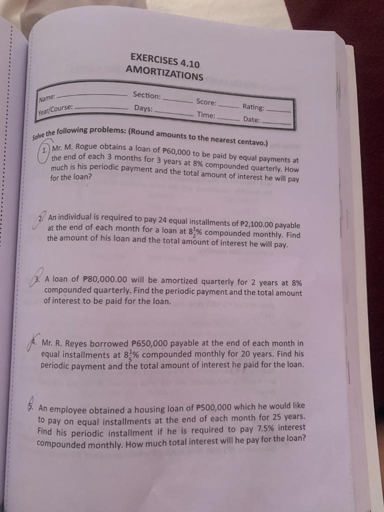 I need help with questions 2, 3, 4, and 5 EXERCISES 4.10