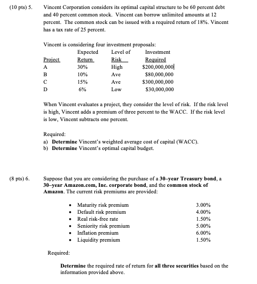 PLEASE SHOW FORMULA FOR PROBLEM 6 AND ALL WORK OR PROBREMS 5