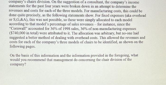 relationships with its retailers. However, sales of the company's chairs in 2018