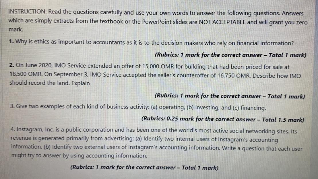 the amounts given are at the end of the company's first year