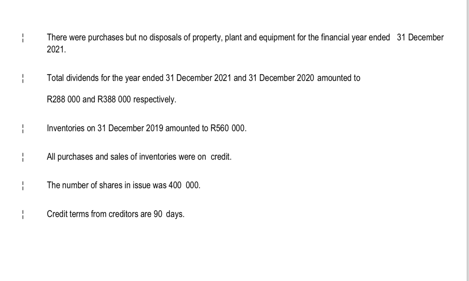 LIMITED STATEMENT OF COMPREHENSIVE INCOME FOR THE YEAR ENDED 31 DECEMBER: 2021