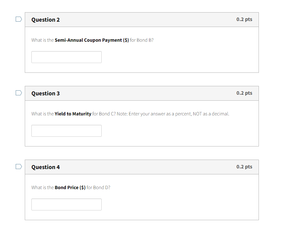 bond, you are given four variables and are asked to calculate the