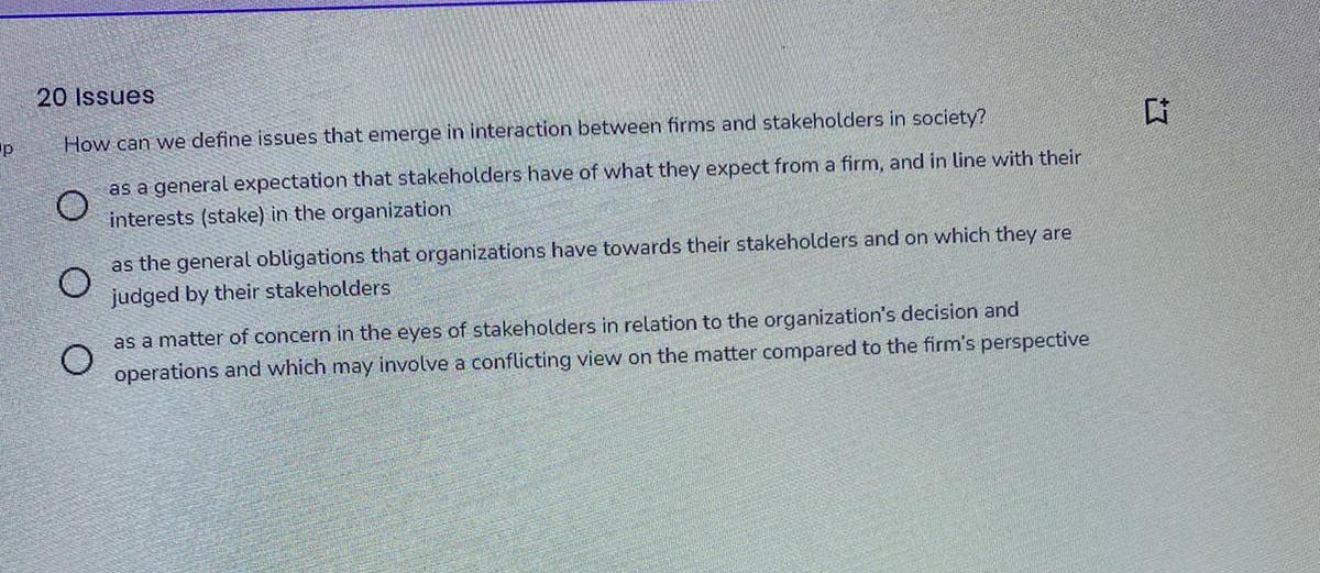 give correct answer in 10 mins thsnks 20 Issues How can we
