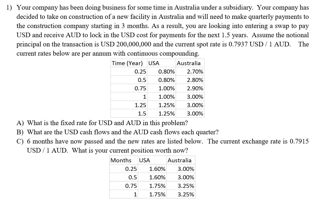 This is all the information given Please show all work Thanks