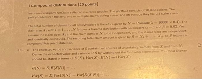  A problem on actuarial science. Please try as hard as you