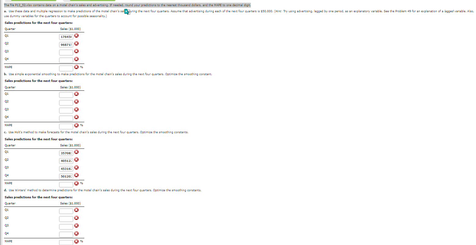 to make tables. \begin{tabular}{|c|r|r|} \hline Quarter & Advertising & Sales \\ \hline