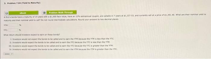  3. Problem 7.04 (aid to Maturity) es Problem walkThrough Armbond have