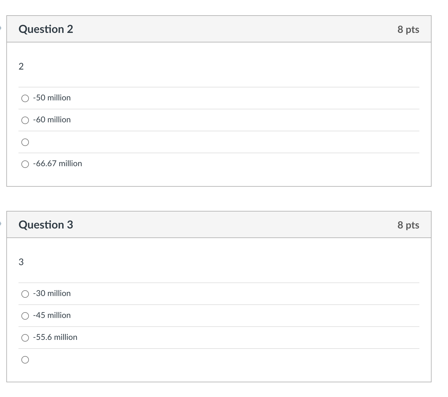 Question 4 8 pts 4 135 million 83.2 million 102.4 million Question