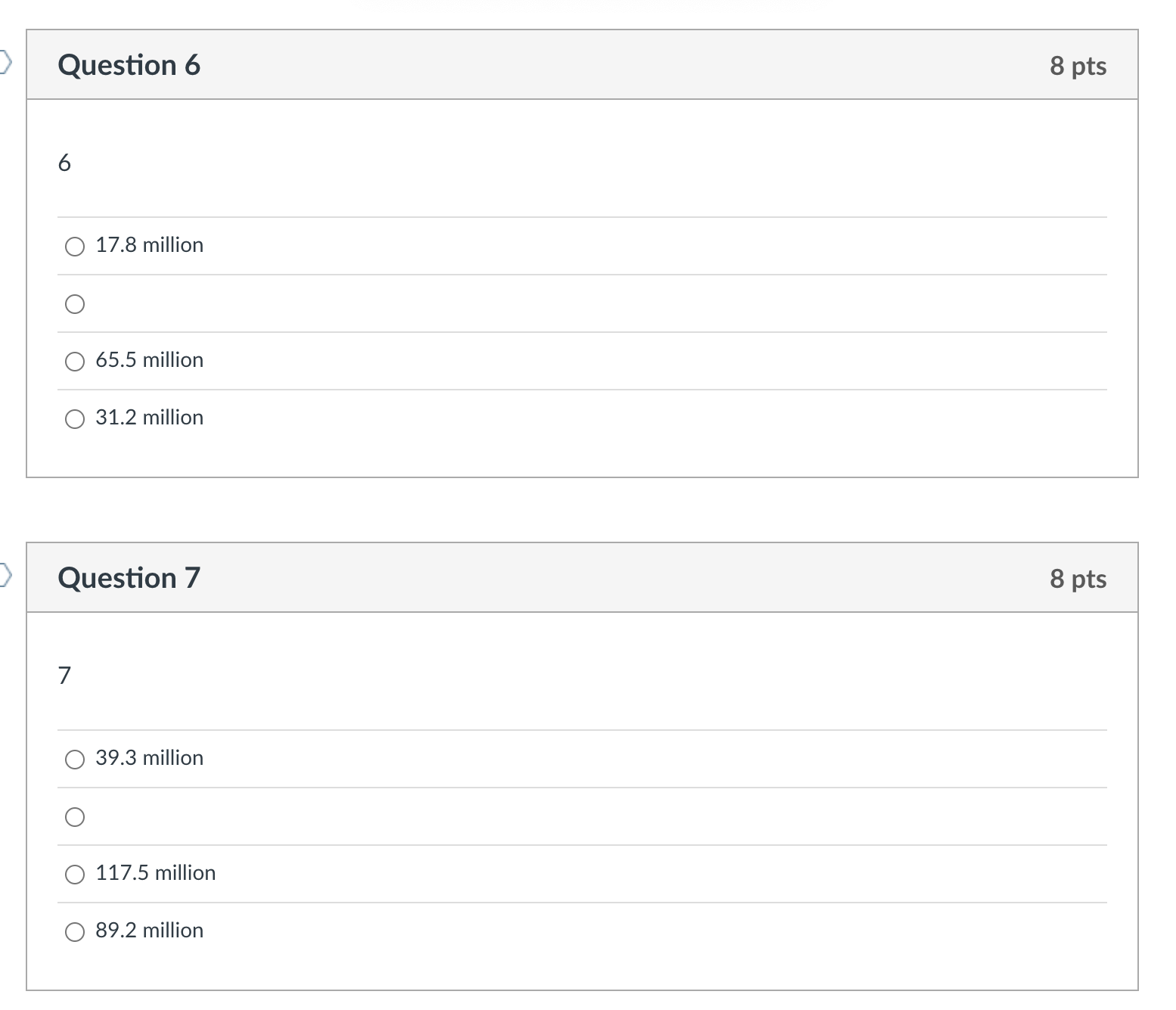 65.5 million 31.2 million Iestion 7 39.3 million 117.5 million 89.2 million