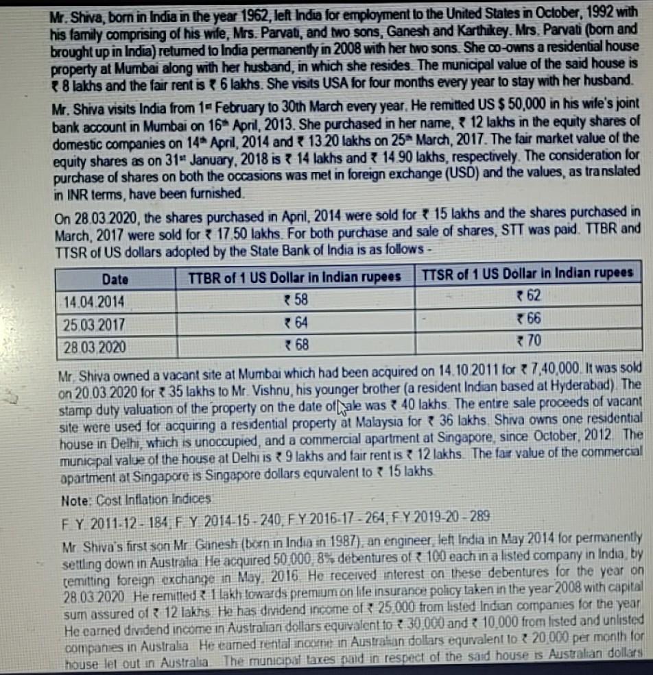 NO MISSING DATA. IMMEDIATE ANSWER PLEASE. Compute total income and tax liability