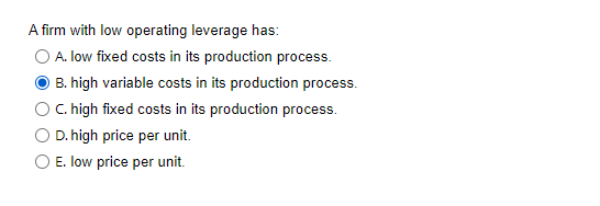 low are likely to have: A. low betas. B. high betas. C.
