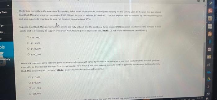 Manufacturing Inc. has the following end-of-year balance sheet: Cold Duck Manufacturing Inc.